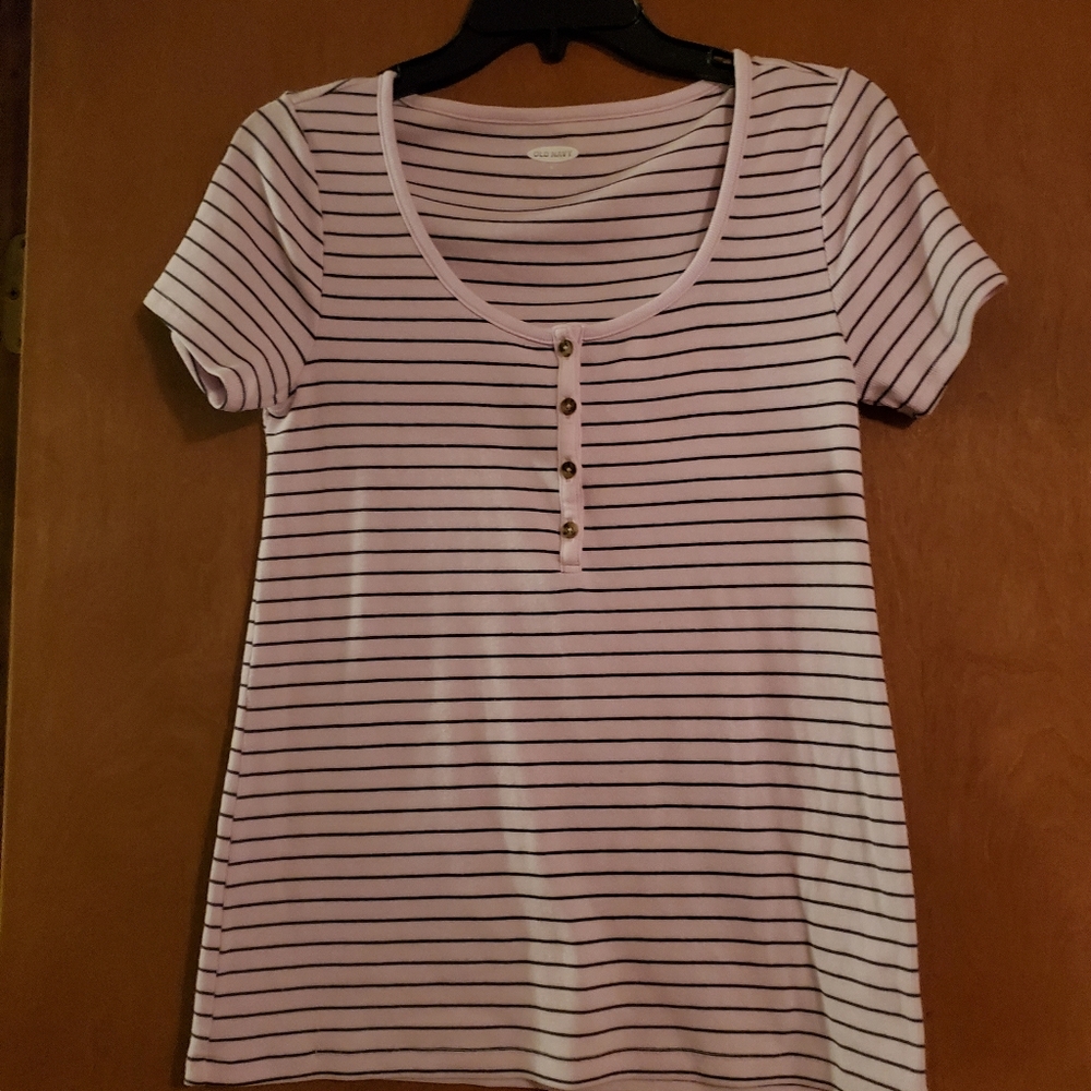 Pink stripped tee